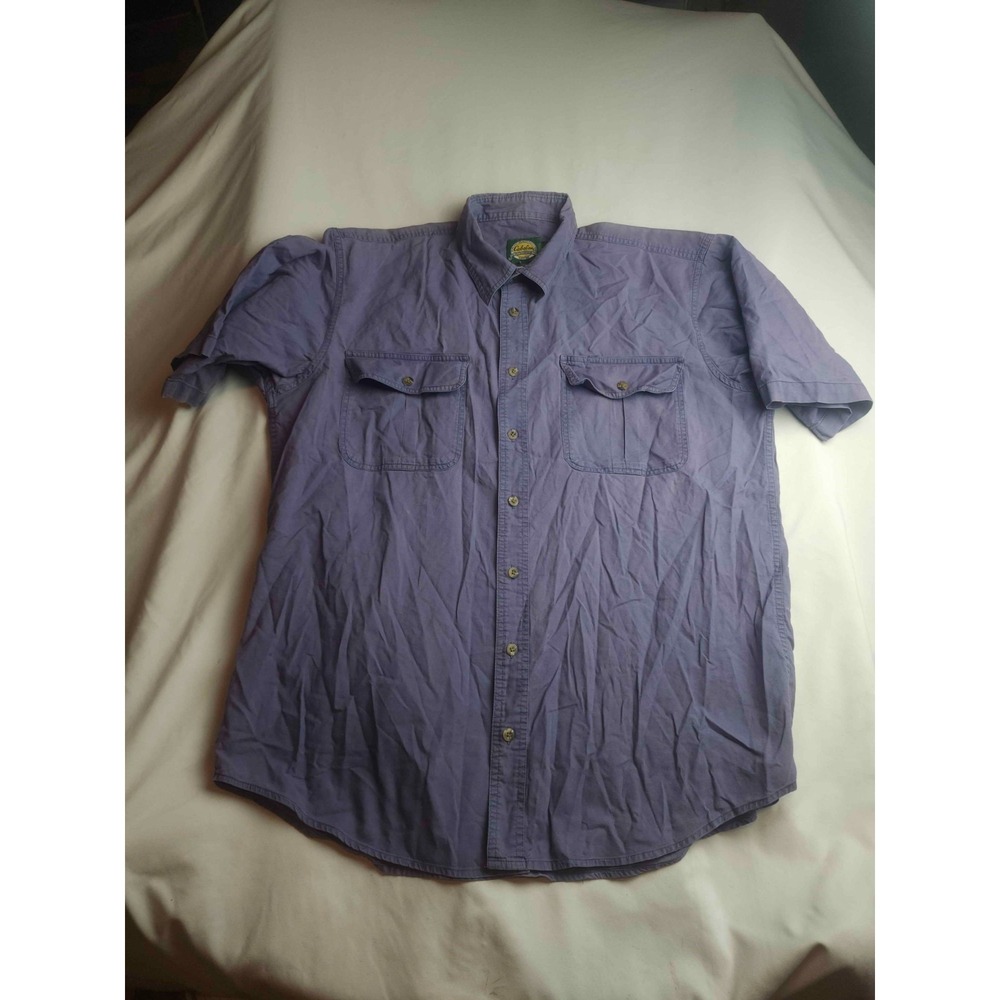 Vintage Cabela's Button-Down Shirt Mens Size LT Purple Woven Utility Gorpcore